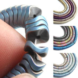 6mm Matte Multicolor Hematite Stone Spacer Beads 15 Inches