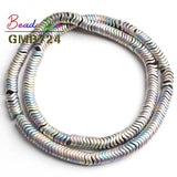 6mm Matte Multicolor Hematite Stone Spacer Beads 15 Inches