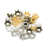 50pcs Alloy Metal Crown Spacer Charms Bronze Beads For Jewelry Making