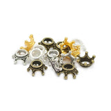 50pcs Alloy Metal Crown Spacer Charms Bronze Beads For Jewelry Making