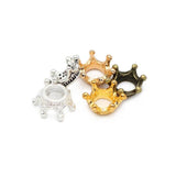 50pcs Alloy Metal Crown Spacer Charms Bronze Beads For Jewelry Making