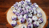 50Pcs 10mm Ceramic Beads Flower Pattern for Jewelry Making