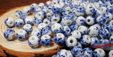 50Pcs 10mm Ceramic Beads Flower Pattern for Jewelry Making