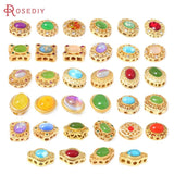 5PCS Matte Brass Oval Vintage Style Beads Bracelets Spacer Beads