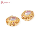 5PCS Matte Brass Oval Vintage Style Beads Bracelets Spacer Beads