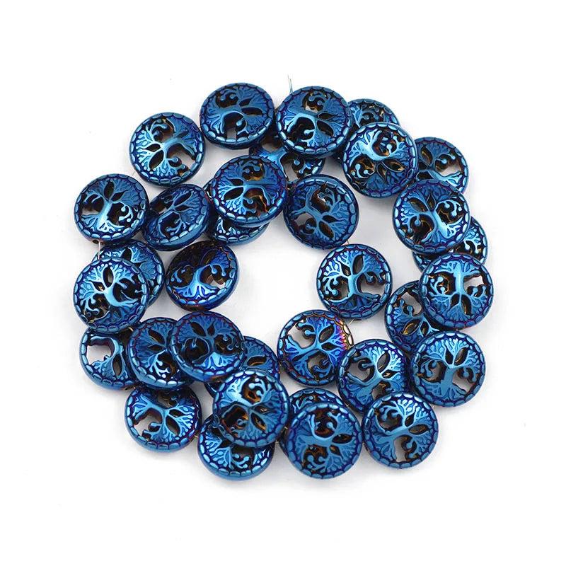 12mm Tree of Life Hematite Spacer Beads for Bracelet Making DIY