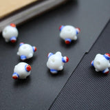 20Pcs Lampwork Glass Beads With Dots Multi-colors