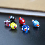 20Pcs Lampwork Glass Beads With Dots Multi-colors
