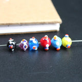 20Pcs Lampwork Glass Beads With Dots Multi-colors