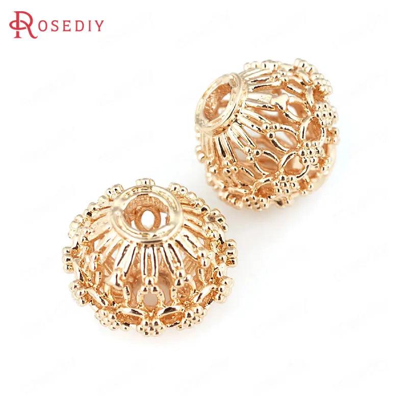 6PCS 15.5x14MM Champagne Brass Spacer Beads