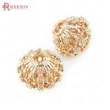 6PCS 15.5x14MM Champagne Brass Spacer Beads