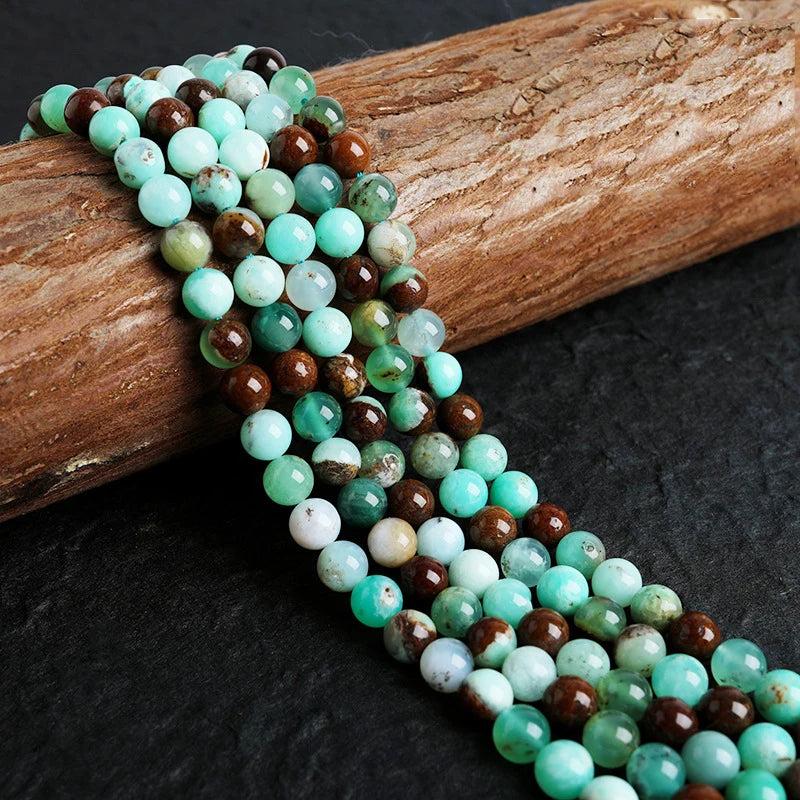 4 6 8 10mm Chrysoprase Jades Stone Beads for Jewelry Making DIY Bracelet 7.5in