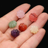 7Pcs Natural Stone Flat Flower Pendant Beads DIY Jewelry Making