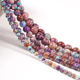 4/6/8mm Purple Flower Sea Sediment Jaspers Beads