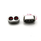4pcs Stainless Steel Double Hole Spacer Beads for 5mm Leather Bracelet