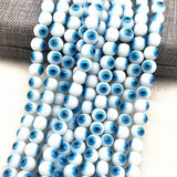 50pcs 8mm Round Glass Beads Angel Eye Beads for Jewelry Making DIY