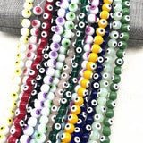50pcs 8mm Round Glass Beads Angel Eye Beads for Jewelry Making DIY