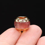 2pcs Natural Stone Big Hole Bead Abacus Shape Plating Golded Agates Loose Beaded