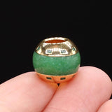 2pcs Natural Stone Big Hole Bead Abacus Shape Plating Golded Agates Loose Beaded
