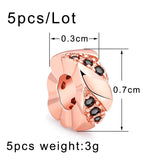Zircon Spacer Copper Coin Round Beads for Jewelry Making DIY 5pcs/lot