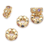 Zircon Spacer Copper Coin Round Beads for Jewelry Making DIY 5pcs/lot