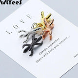 WLYeeS 2pcs Zircon Double Claws Copper Bead Pave CZ Spacer Loose Bead