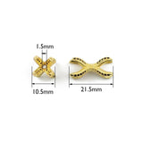 WLYeeS 2pcs Zircon Double Claws Copper Bead Pave CZ Spacer Loose Bead