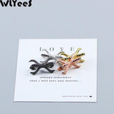 WLYeeS 2pcs Zircon Double Claws Copper Bead Pave CZ Spacer Loose Bead