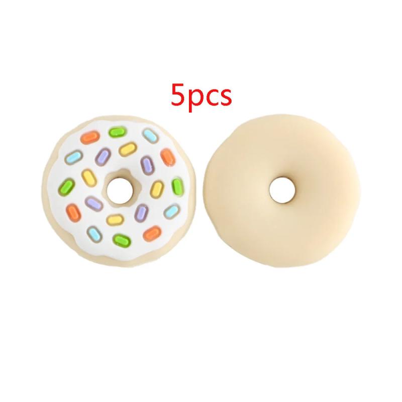 Mini Donut Silicone Beads Food Teether DIY Baby Molar Toys