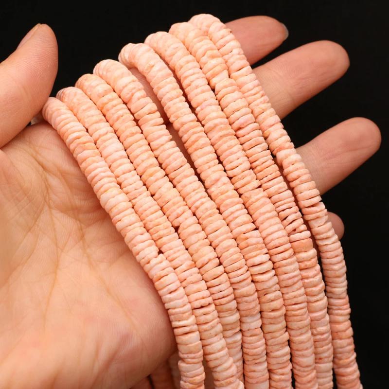 Natural Stone Shell Beads Disc Shape Multi-color Spacer Bead for Jewelry Making