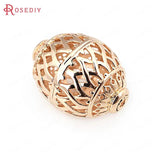 2PCS 19x28MM High Champagne Plated Oval Spacer Beads Jewelry Accessory