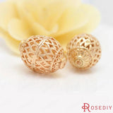 2PCS 19x28MM High Champagne Plated Oval Spacer Beads Jewelry Accessory