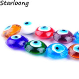 17pcs 16mm Mixed Evil Eye Lampwork Glass Beads Strand DIY Jewelry Making