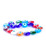 17pcs 16mm Mixed Evil Eye Lampwork Glass Beads Strand DIY Jewelry Making