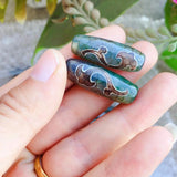 Vintage Grey Green Stone Ruyi Natural Tibetan Dzi Agates Beads