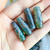 Vintage Grey Green Stone Ruyi Natural Tibetan Dzi Agates Beads