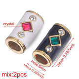 2pcs Stainless Steel Large Hole Beads Charms for Bracelets