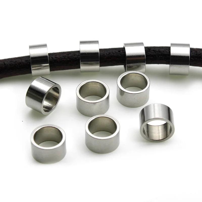 20pcs 316L Stainless Steel Big Large Hole Spacer Beads for Jewelry Making