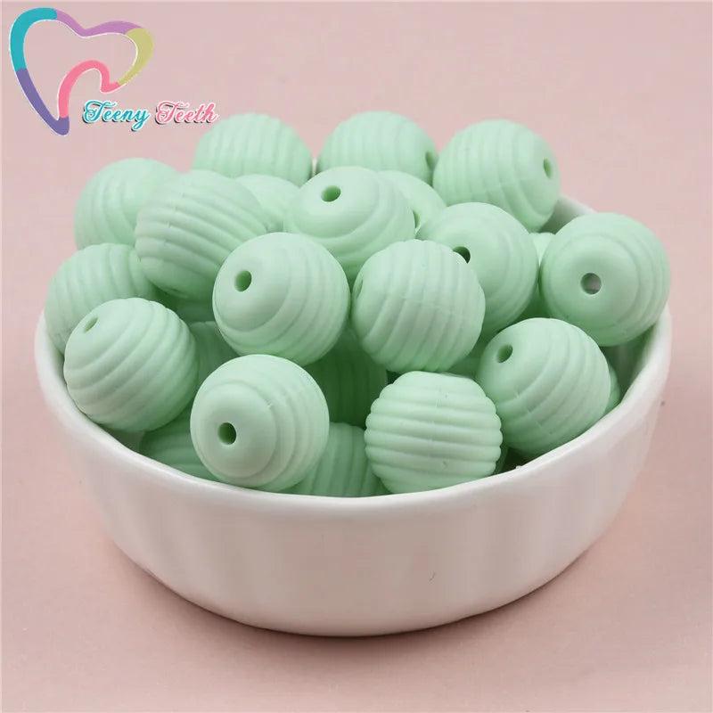 20 PCS Spiral Beads 15 MM Silicone Beads Baby Teething DIY Jewelry Nursing Beads
