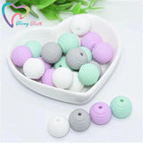 20 PCS Spiral Beads 15 MM Silicone Beads Baby Teething DIY Jewelry Nursing Beads