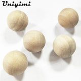 50Pcs Wood Ball Round Natural Wooden Beads 8mm/10mm/12mm DIY Crafts