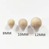 50Pcs Wood Ball Round Natural Wooden Beads 8mm/10mm/12mm DIY Crafts