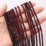 Faceted Garnet Stone Beads 3x4mm DIY Jewelry Making