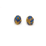 2Pcs Copper Alloy Cloisonne Flower Spacer Beads Charm For DIY Jewelry