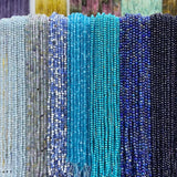 4MM Natural Purple Stone Beads Round Faceted Spacer Bead