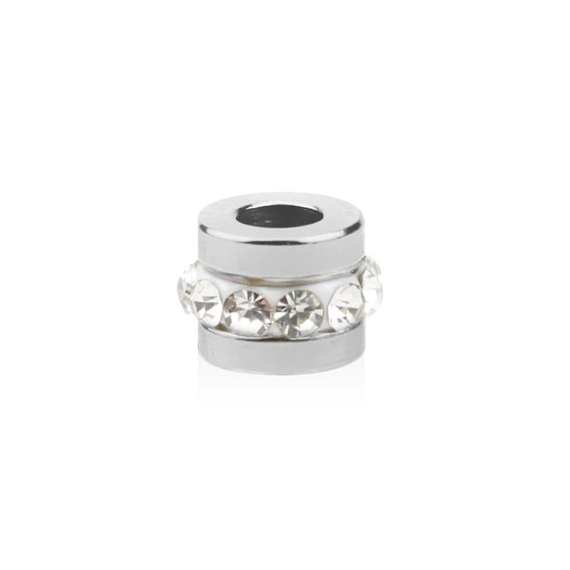 10pcs 6mm Hole 3mm Zircon Stainless Steel Spacer Beads for DIY Bracelet