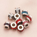 10pcs 6mm Hole 3mm Zircon Stainless Steel Spacer Beads for DIY Bracelet