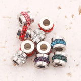 10pcs 6mm Hole 3mm Zircon Stainless Steel Spacer Beads for DIY Bracelet