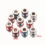 10pcs 6mm Hole 3mm Zircon Stainless Steel Spacer Beads for DIY Bracelet
