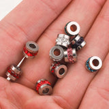 10pcs 6mm Hole 3mm Zircon Stainless Steel Spacer Beads for DIY Bracelet